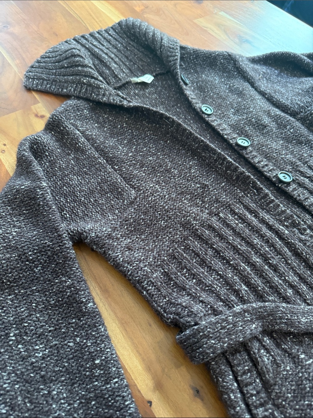 J. Crew Brown Hooded Button-Front Knit Cardigan with Belt - Picture 2 of 12